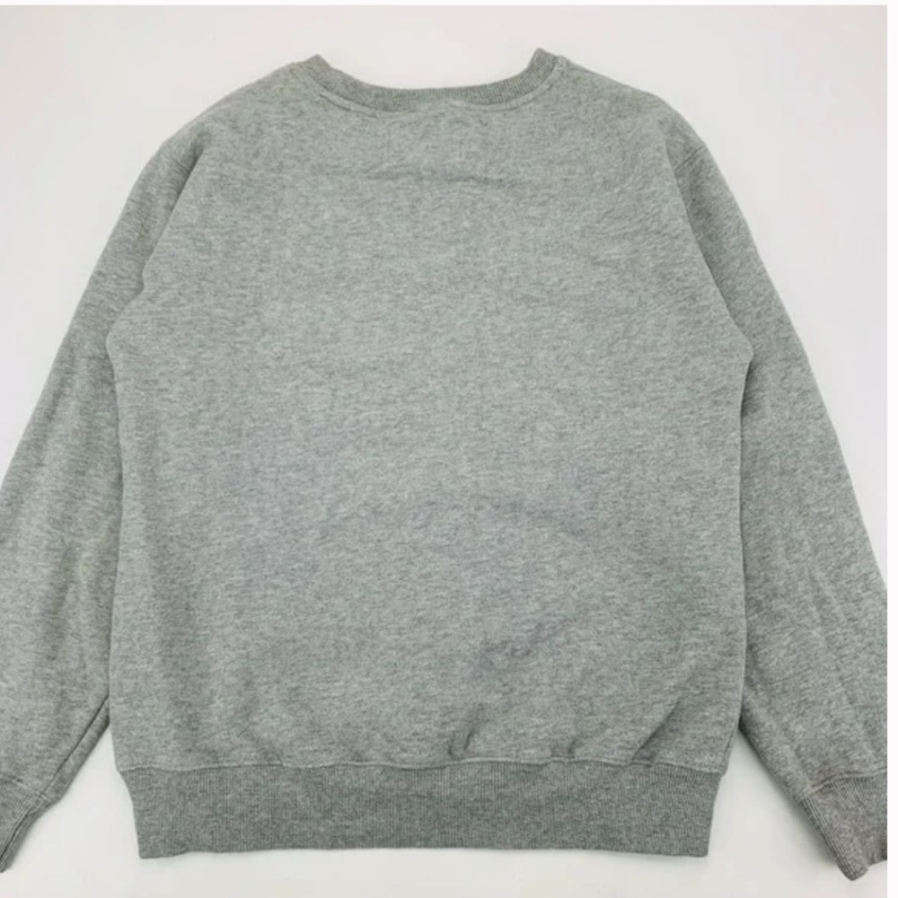 Aritzia 90s Style TNA Embroidered Logo Sweater Sweatshirt Heather Grey Blue Red - Picture 2 of 2